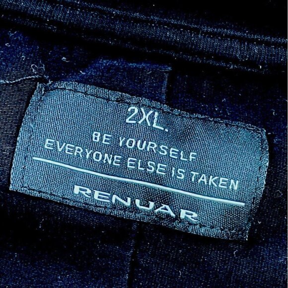 Renaur Mens Black Long Sleeve Explorer Tee Sz 2XL Textured Ribber Graphic Tshirt - Picture 8 of 8